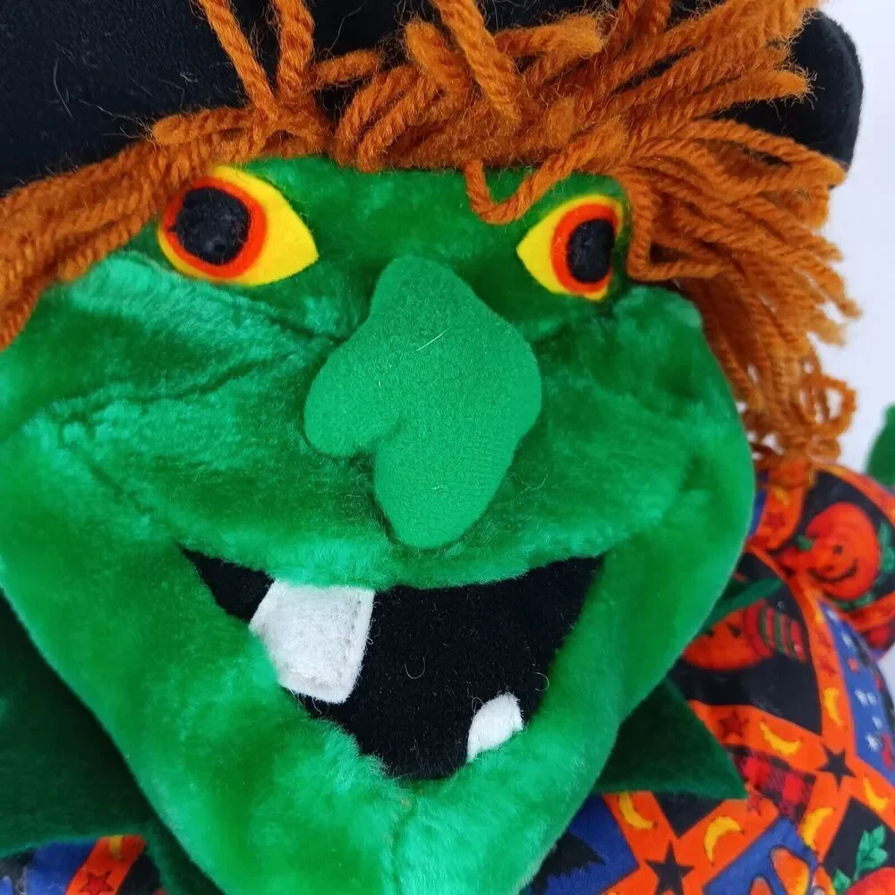 Kellytoy Halloween Stuffed Plush Witch Shaped Pumpkin Witch Hat 18 inch Soft Toy